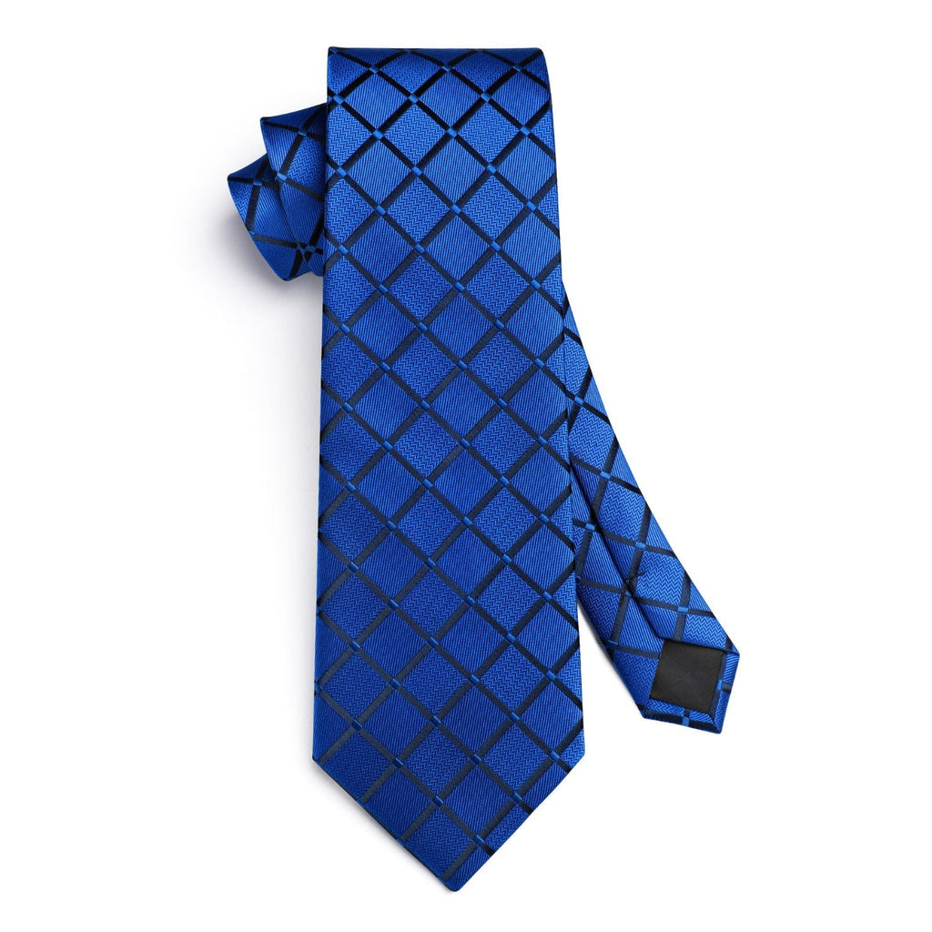 Hisdern Royal Blue Plaid Wedding Accessories Set