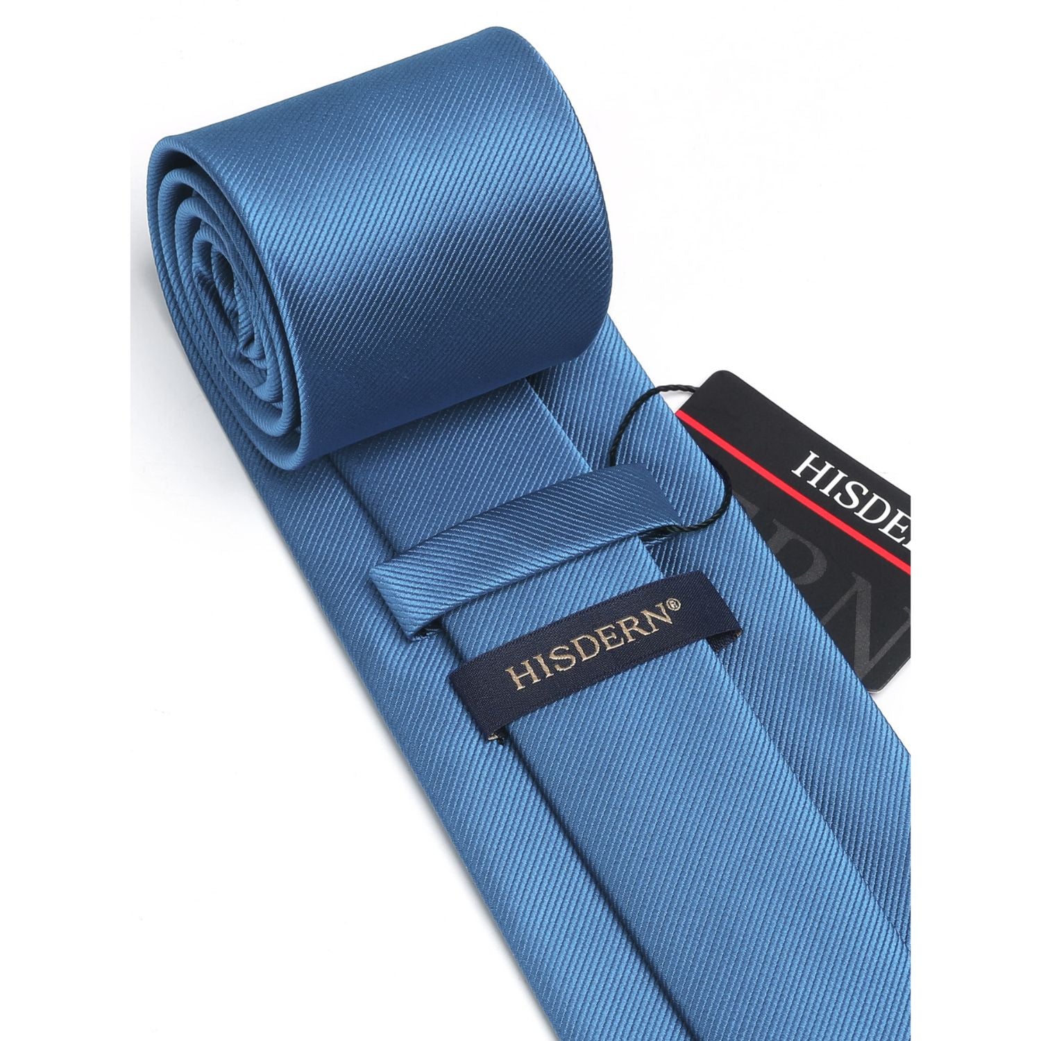 Hisdern Blue Dusty Solid Men’s Tie Set for Formal & Wedding